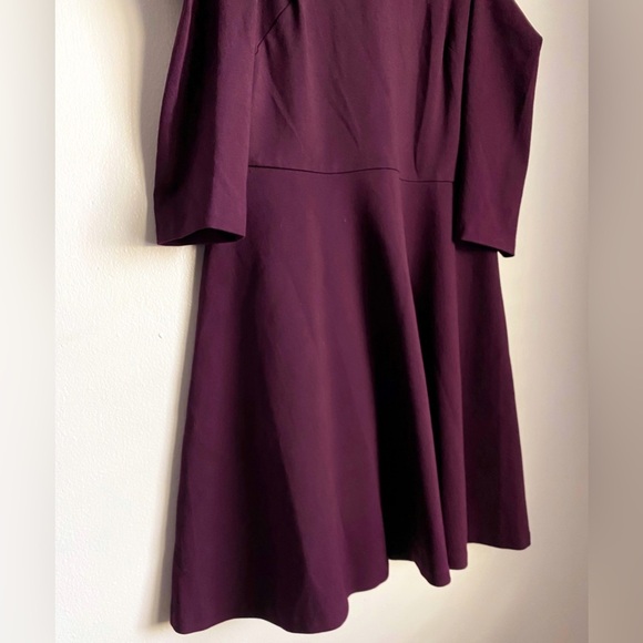 Eliza J Maroon Burgundy Skater Cold Shoulder Dress A-line Wedding Formal Flare - Picture 5 of 9